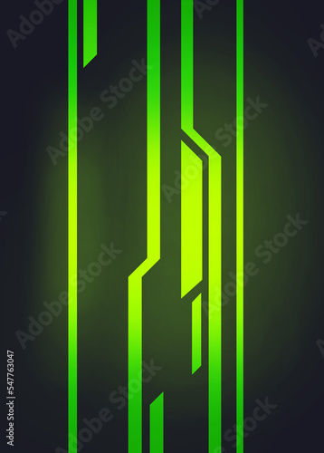 Green abstract neon lines background