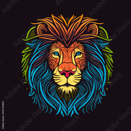 Lions Head mascot logo design illustration for sport or e-sport