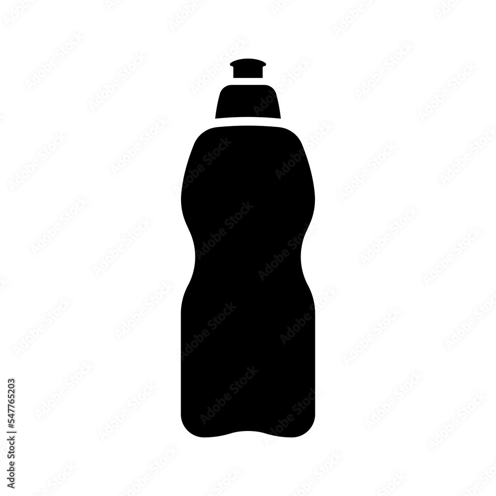 Bottle icon. Black silhouette. Vertical front side view. Vector simple flat graphic illustration. Isolated object on a white background. Isolate. Bottle icon. Black silhouette. Vertical front side view. Vector simple flat graphic illustration. Isolated object on a white background. Isolate.