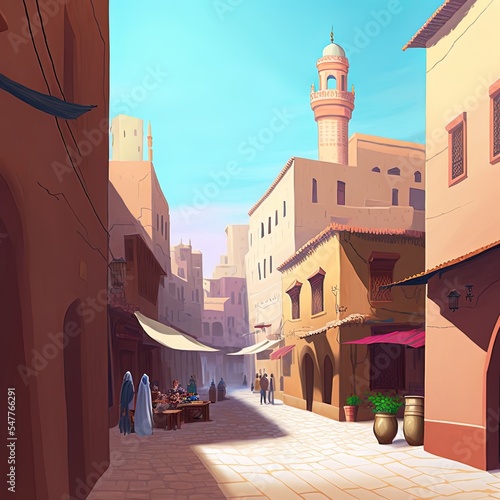 Streets of the old city Diriyah near Ar Riyadh, Kingdom of Saudi Arabia photo
