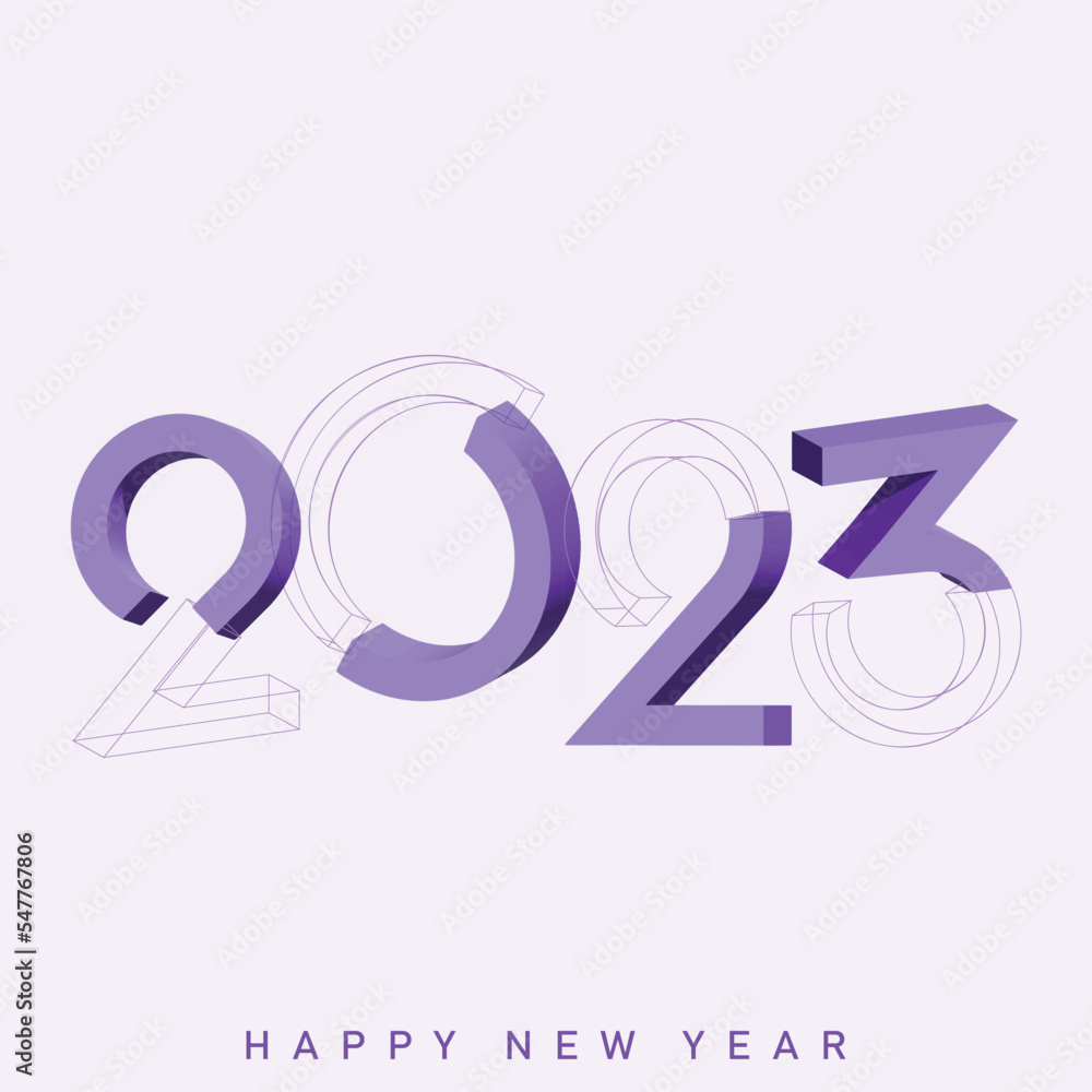 Happy New Year 2023 text typography design. Vector Happy New Year 2023 text typography design. Vector