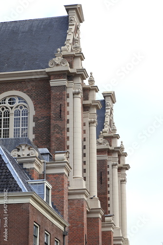 Amsterdam Westerkerk Church Exterior Detail with Columns, Netherlands