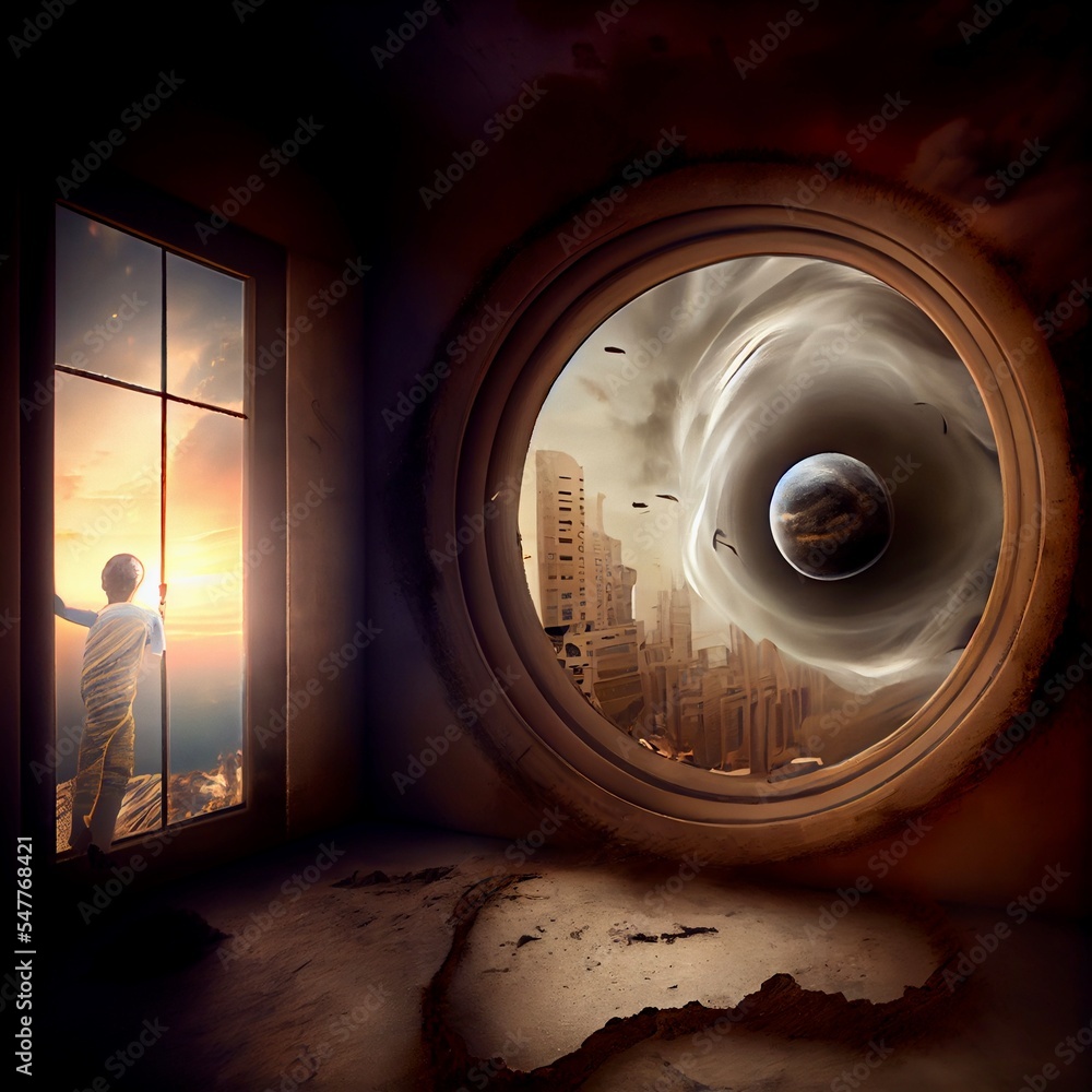 Midjourney abstract render of a portal to another dimension Stock ...