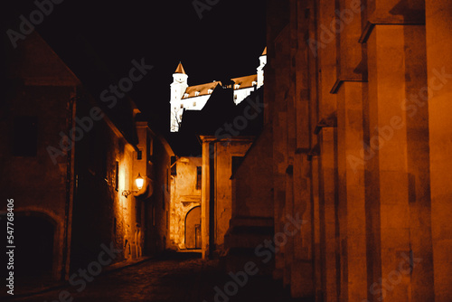 Photography Bratislava Old Town Street at Night