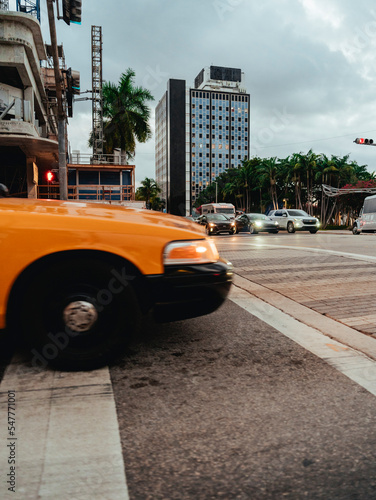 city street taxi Miami Beach 
