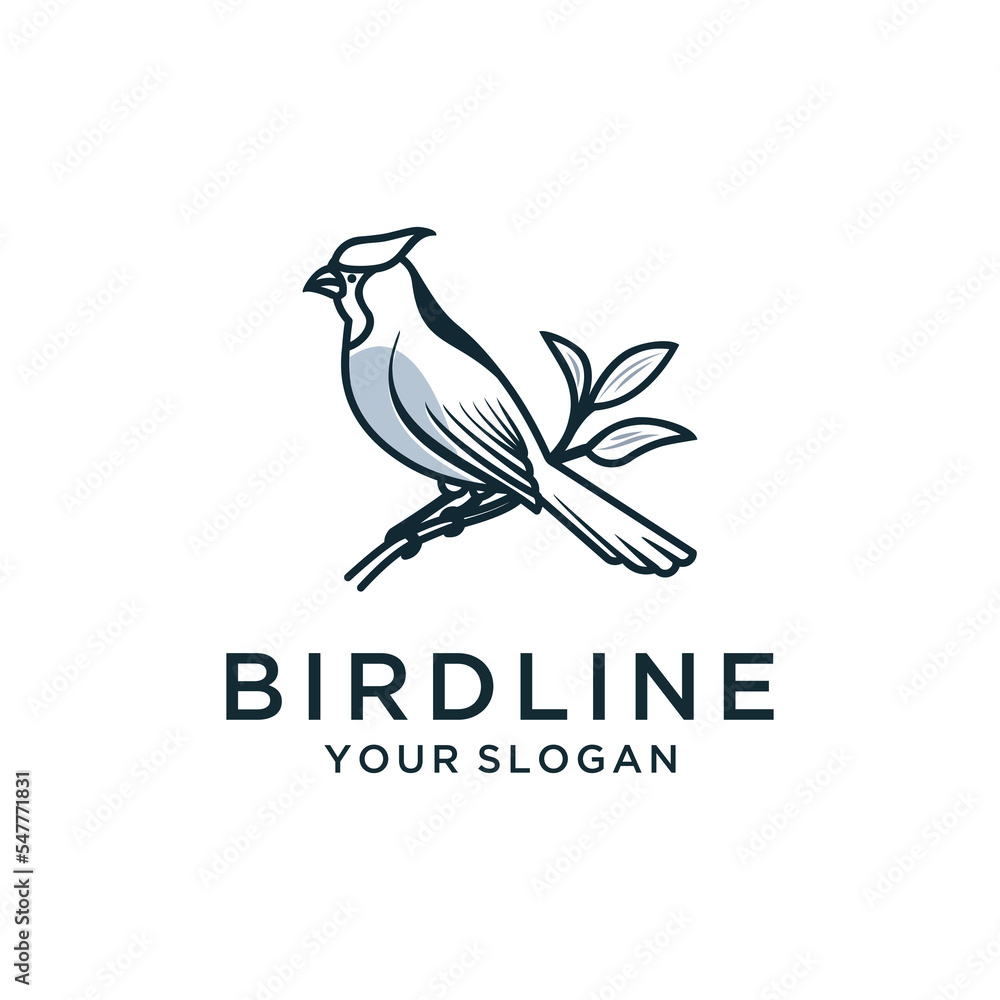 Line art bird logo template Line art bird logo template
