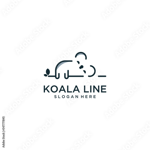 Line art koala design template
