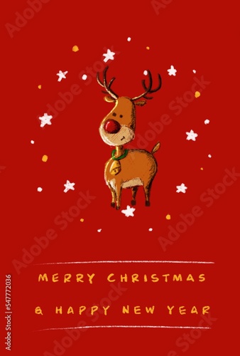 christmas card with reindeer © Maribel
