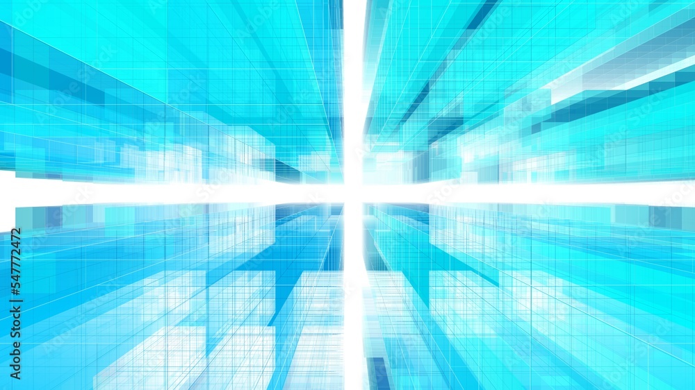 Obraz premium Abstract architectural drawing 3d illustration