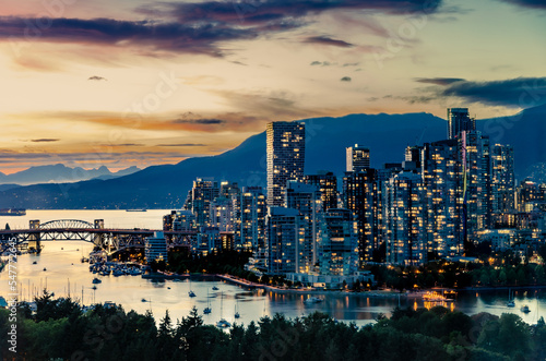 Vancouver Downtown during sunset photo