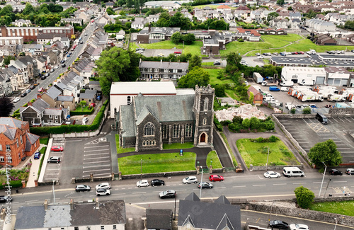 Aerial photo of Gardenmore Presbyterian Church Larne Co Antrim Northern Ireland photo