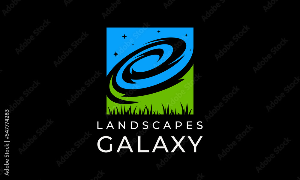landscapes galaxy logo design template