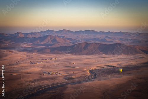 hot air balloon over Marrakech  morocco  north africa  sunrise  high atlas mountains  adventure