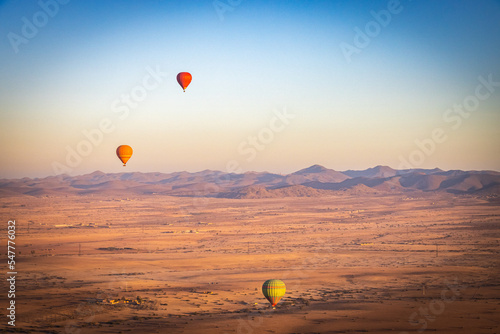 hot air balloon over Marrakech, morocco, north africa, sunrise, high atlas mountains, adventure © Andrea Aigner