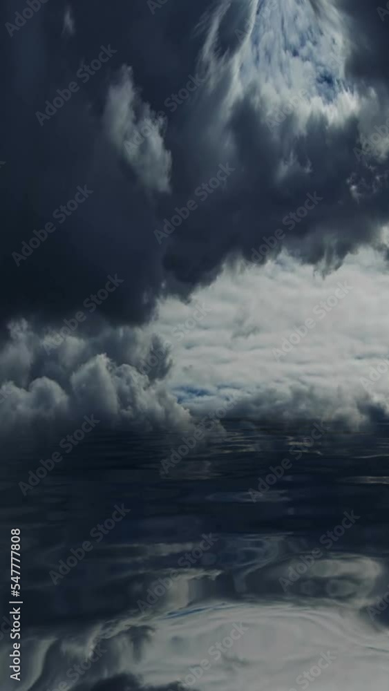 Stormy Clouds Over Dark Water vertical video Stormy Clouds Over Dark Water vertical video