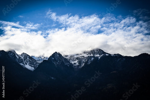 mountains and clouds