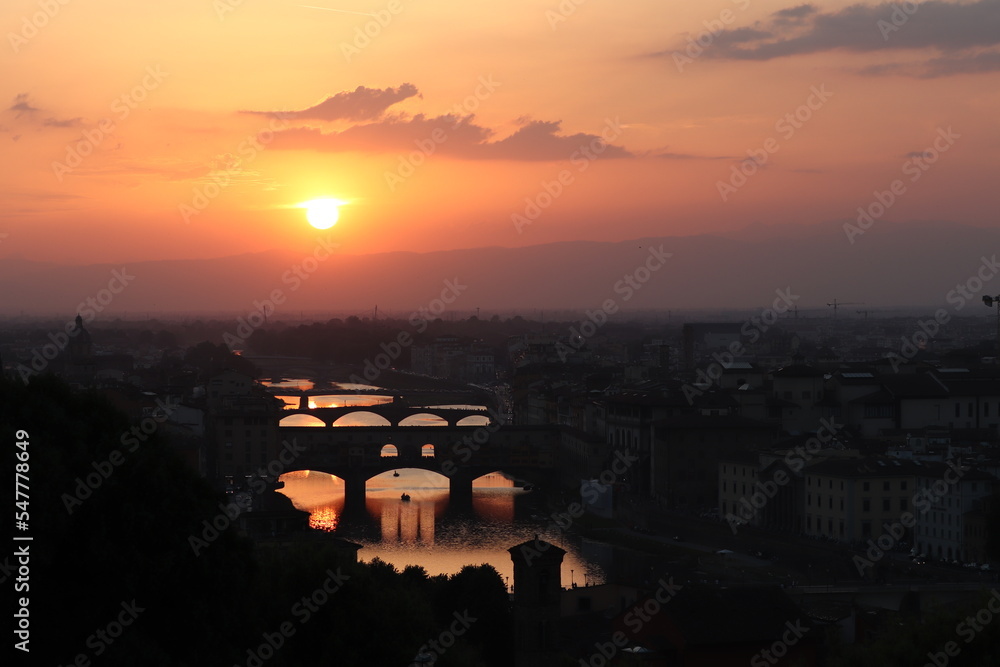 Fototapeta premium View from the top of Florence by night