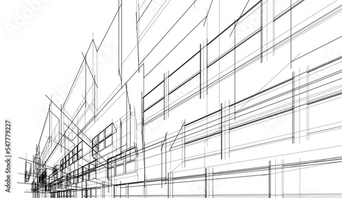 Modern architecture design 3d illustration 