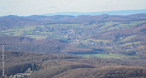 Aerial view of Breitenfurt. Small village in lower austria. 