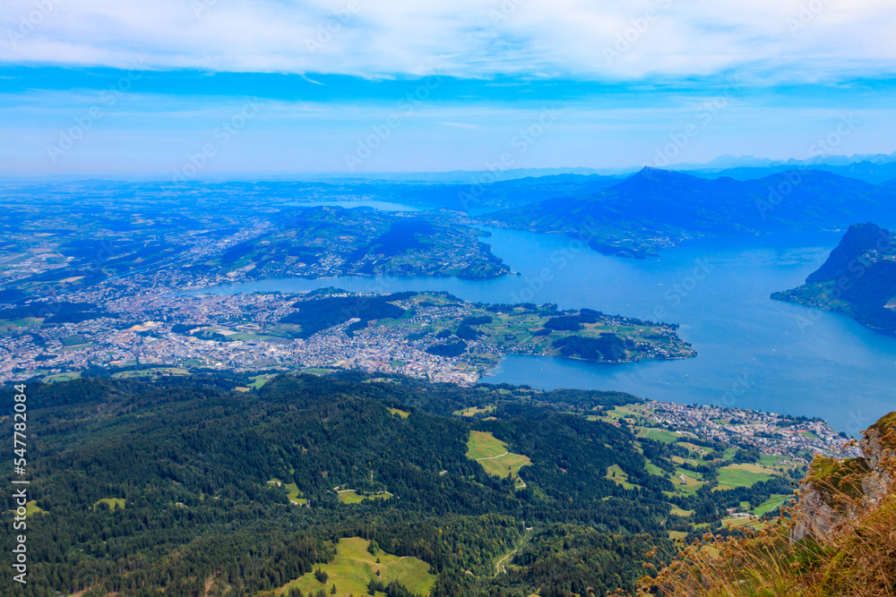 Beautiful panoramic view on Lake Lucerne from Mount Pilatus, Switzerland Beautiful panoramic view on Lake Lucerne from Mount Pilatus, Switzerland
