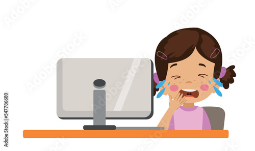 cute little boy at computer