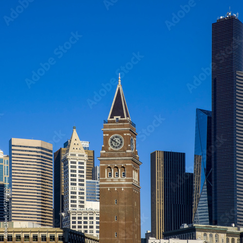 King Street Station Clock Tower, Smith Tower, and Surrounding Buildings
