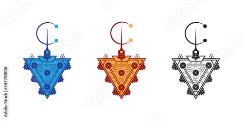Set of Tazerzit on White Background. The Amazigh Jewelery Symbol. Vector Illustration. photo