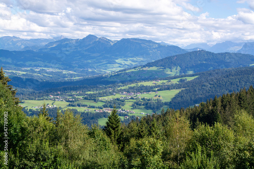 Mountains and clouds in nature. Alpenwildpark Pfänder, Bregenz, Austria