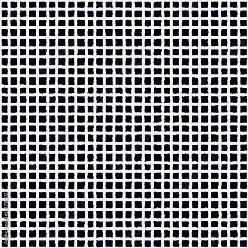 Brush freehand stripes, strokes seamless pattern. Thin rough edge ink lines print. Checkered wallpaper