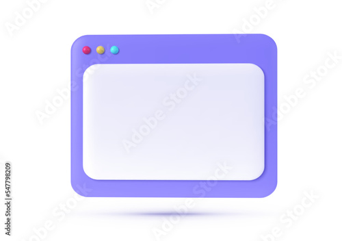 Flat 3D http for site design. 3d website template. Web page template. Computer interface. 3d render. Vector illustration