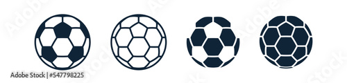 Soccer ball icon. Football game ball icons photo