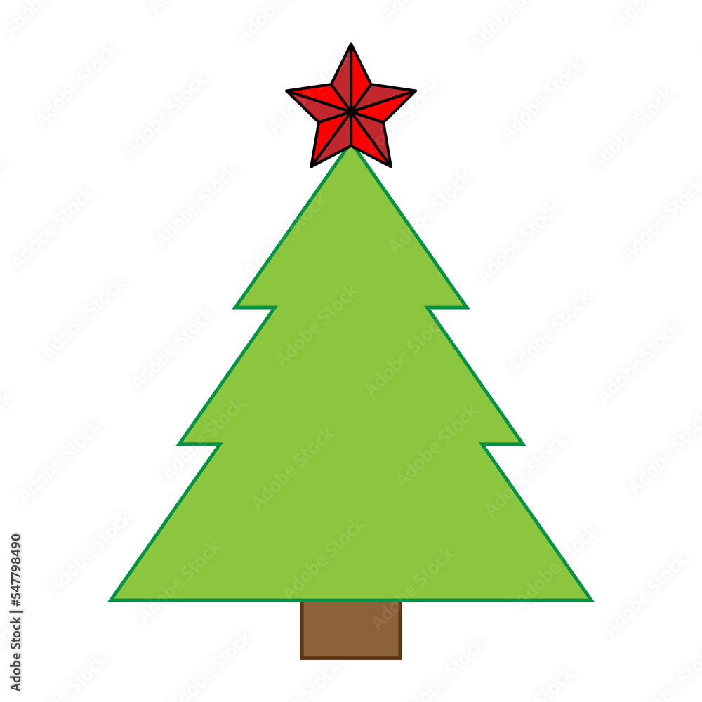Fototapeta premium Simple illustration of Christmas tree Concept for Christmas holiday