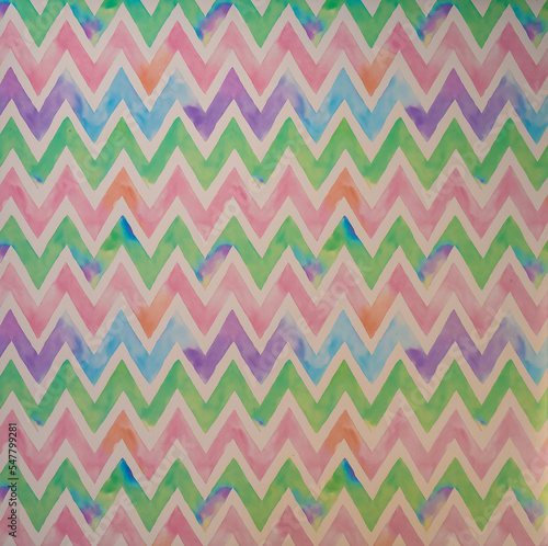 Colourful multiple zigzag design background © russell102