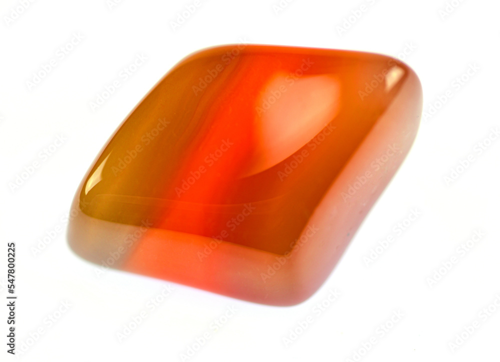 close up on red agate isolated on white background close up on red agate isolated on white background