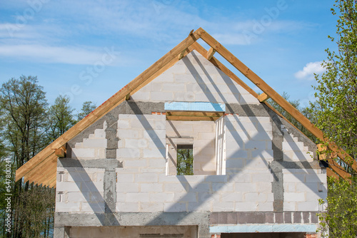 Wallpaper Mural 
House under construction without a roof Torontodigital.ca