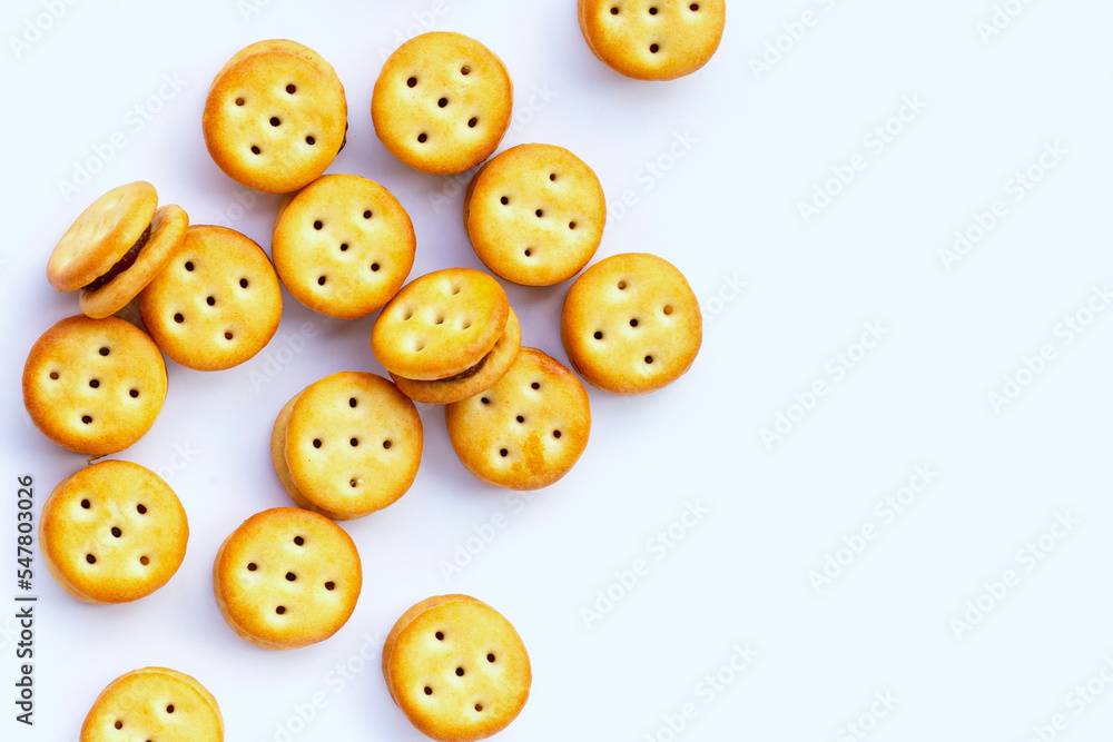 Fototapeta premium Pineapple Biscuits isolated on white background.