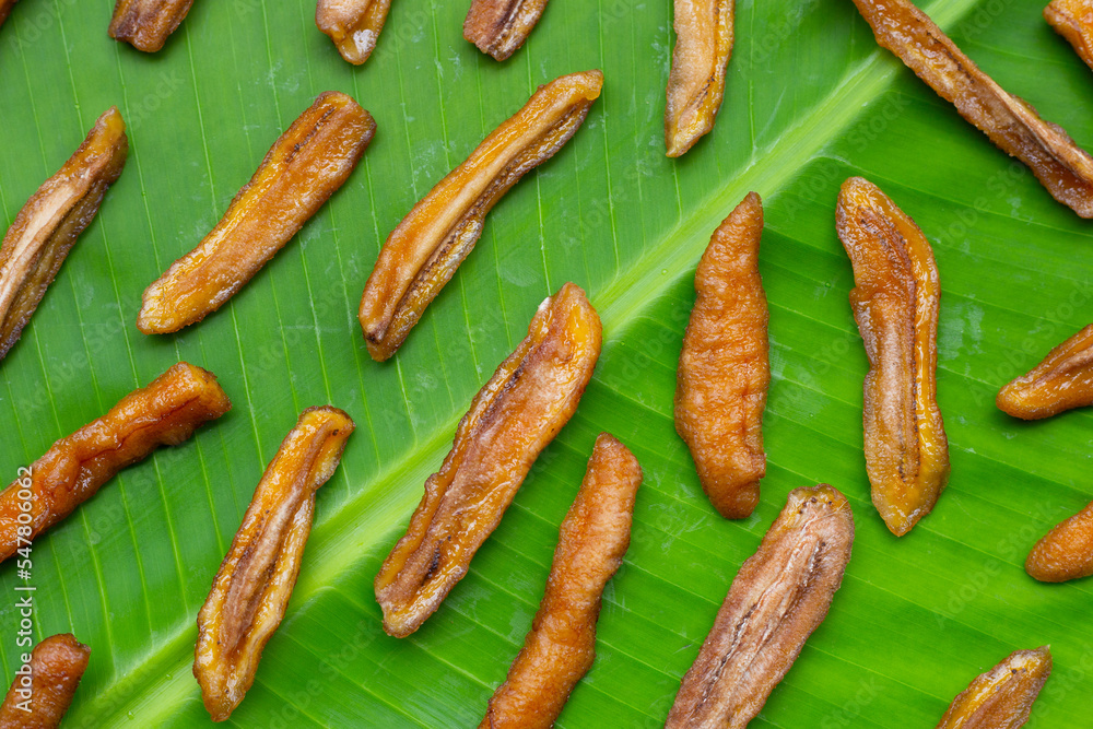 Sun dried banana. Fruit snack Sun dried banana. Fruit snack