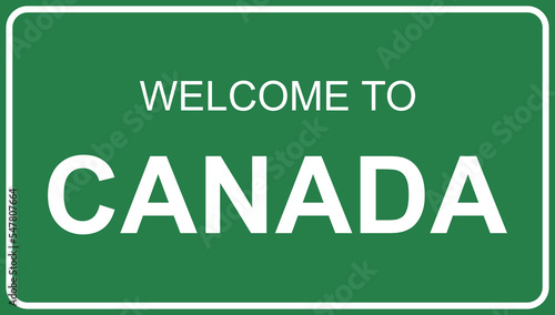 welcome to canada road sign