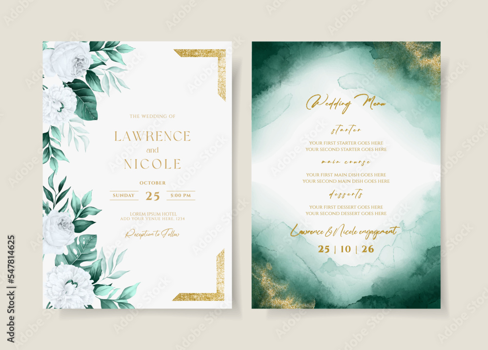 elegant floral wedding invitation card template