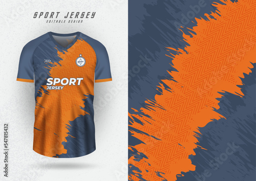 Background mockup for sports jerseys, jerseys, running jerseys, center oblique brush pattern. orange and gray
