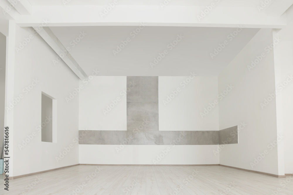 Empty office room with white walls and ventilation system. Interior design Empty office room with white walls and ventilation system. Interior design