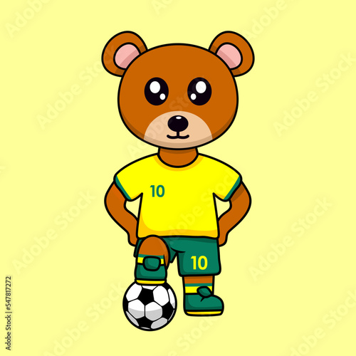 vector illustration of the animal character wearing a soccer jersey at the world cup