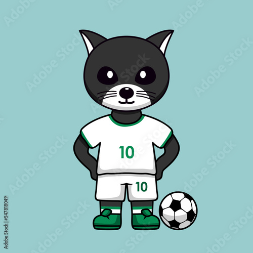 vector illustration of the animal character wearing a soccer jersey at the world cup
