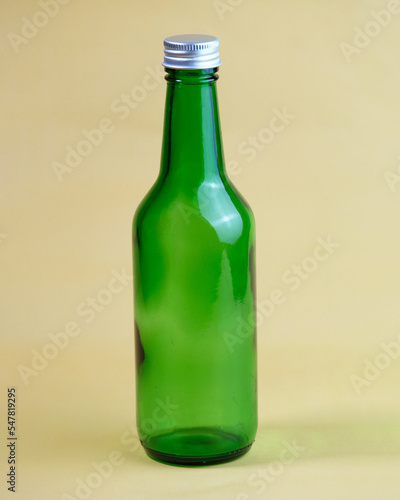Empty green bottle. Suitable for mockup your drinking ads or product