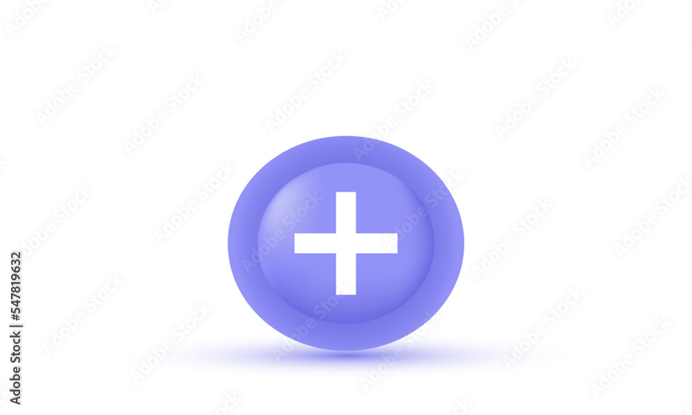 illustration cute 3d add plus medical cross round button realistic isolated on background illustration cute 3d add plus medical cross round button realistic isolated on background