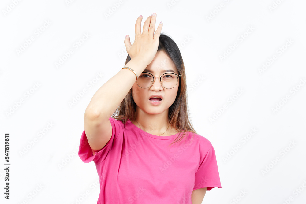 Forget something gesture Of Beautiful Asian Woman Isolated On White Background Forget something gesture Of Beautiful Asian Woman Isolated On White Background