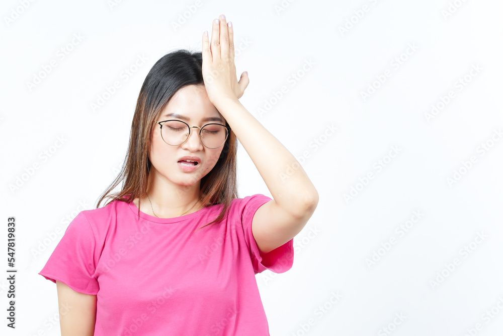 Forget something gesture Of Beautiful Asian Woman Isolated On White Background Forget something gesture Of Beautiful Asian Woman Isolated On White Background