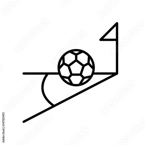 corner kick icon. outline icon