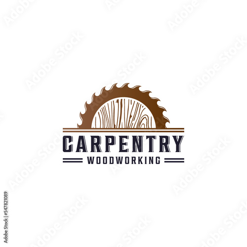 carpentry logo template in white background