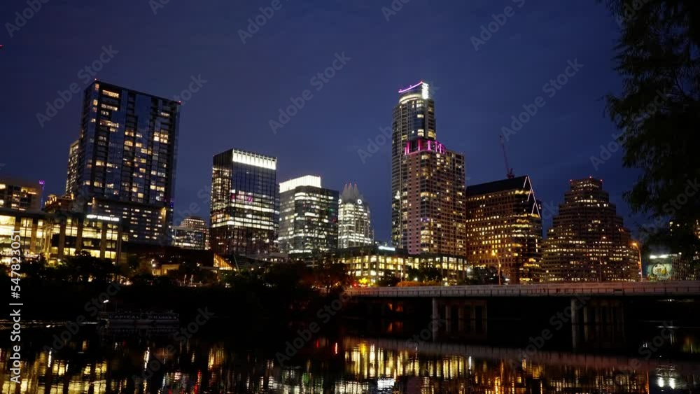 Beautiful skyline of Austin at night - travel photography Beautiful skyline of Austin at night - travel photography